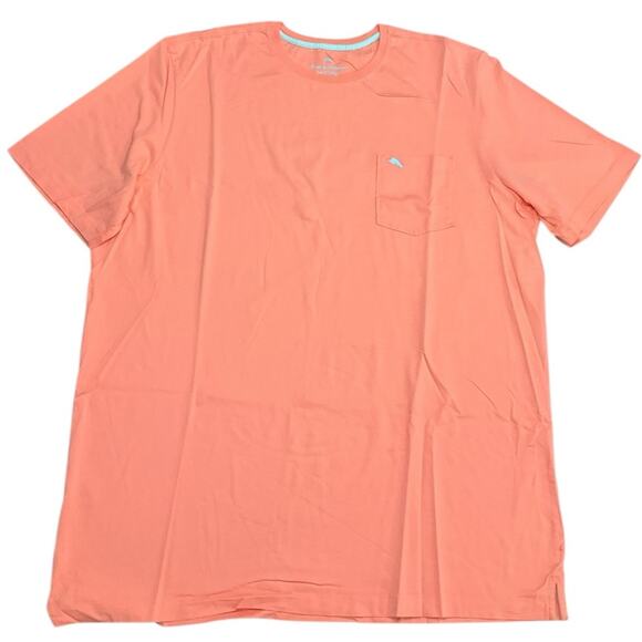 Tommy Bahama Salmon Orange Short Sleeve Pocket Tee Size 3XLT - Picture 1 of 6